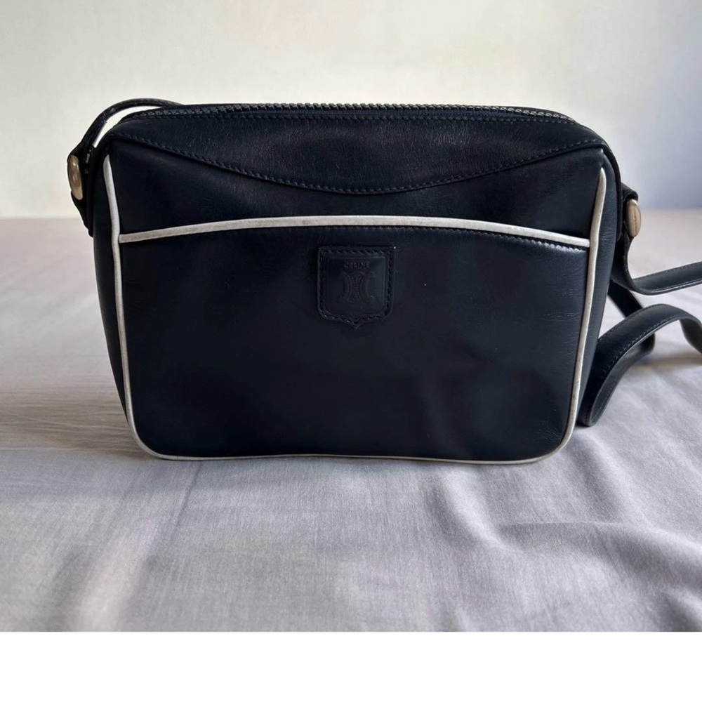 Celine Black and Cream Leather Bag